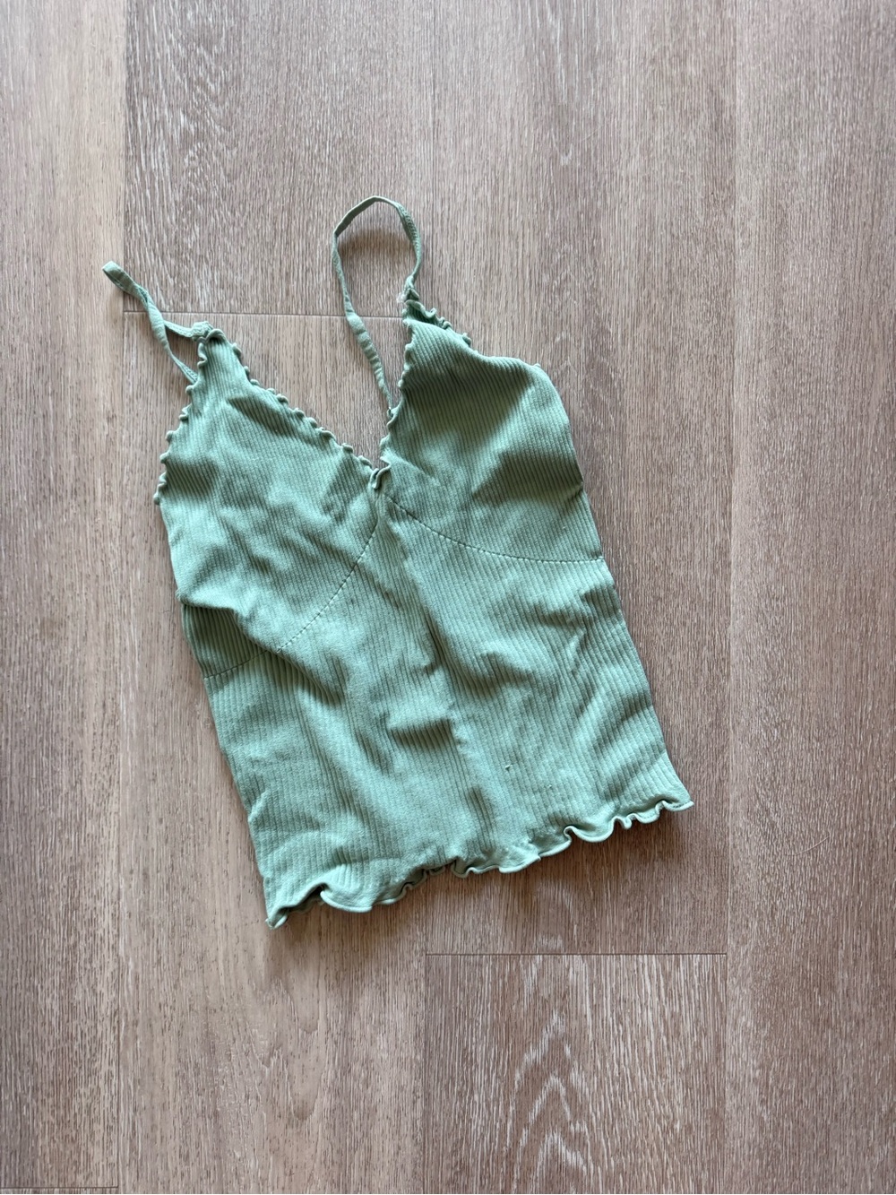 FP Movement by Free People Ribbed Sage Green V-Neck Cami